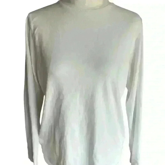 L.L.Bean Women’s Interlock Mock Turtleneck Long Sleeve  White Size Medium - Picture 3 of 5